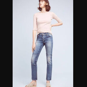 Anthropologie Pilcro Parallel Straight Leg Distressed Denim Jeans